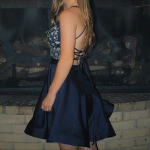 Navy blue Short formal/ prom dress